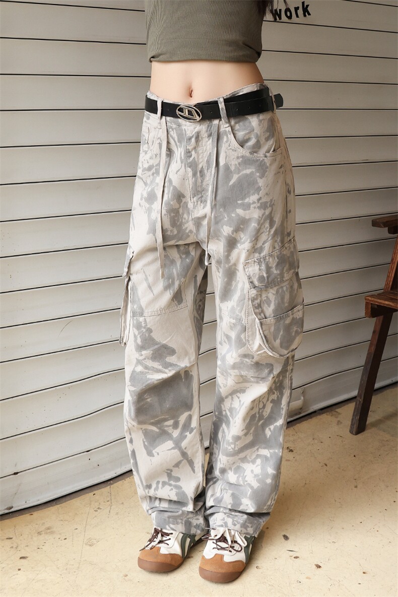 重磅美式高街迷彩扎染工装潮牌伞兵长裤A436-6217C-P851118,男装休闲裤,电商A436