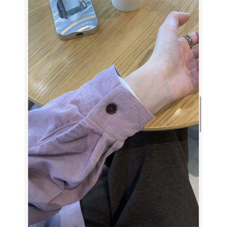 韩系紫色灯芯绒衬衫春秋叠穿内搭衬衫ZC091-特批36,男装衬衫,星座313A(原308A-2)