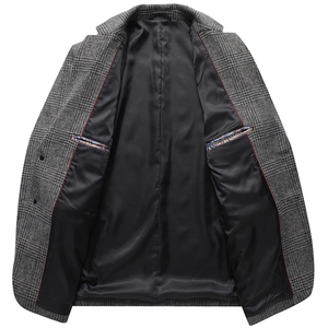 S-M3818秋冬男士毛呢大衣修身羊毛外套商务休闲高端西服P168图片