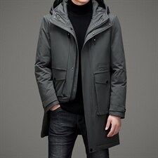 连帽羽绒男冬季保暖商务休闲外套中年爸爸男装羽绒服ZL7793-P300，男装羽绒服，电商B212（原钱塘6029）