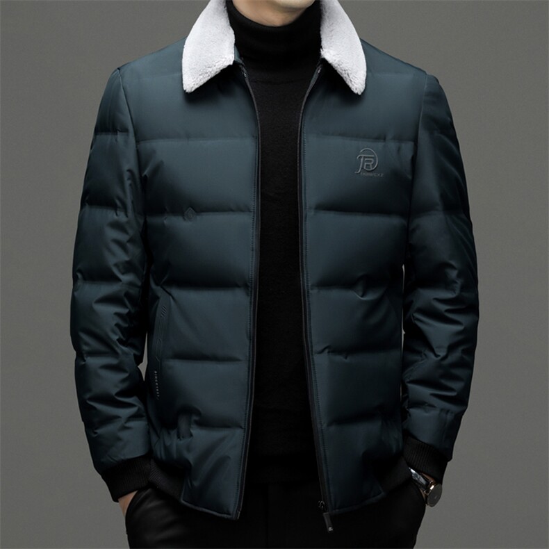 男士新款羽绒服可脱卸毛领冬季男装中年商务休闲上衣保暖加厚外套图片