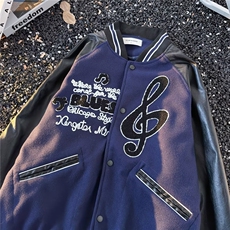 美式棒球服男女情侣春秋拼接夹克复古刺绣情侣款外套潮牌，男装夹克，星座1210-1