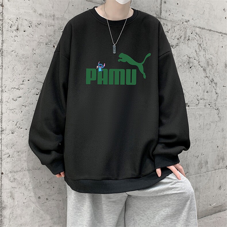 华夫格卫衣圆领卫衣男大码长袖t恤男外套HW76227-P30加绒款-P40,男装卫衣,电商A040