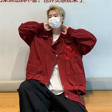 港风飞行员夹克男秋潮牌刺绣高街不规则排扣设计QJ21P55，男装夹克，星座1116-2