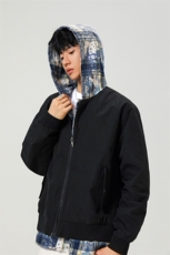 可二开假两件格子拼接大码M-5XL夹克聚酯纤维JK78094P75控118，男装夹克，星座227-7
