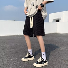纹理感冰丝短裤男夏季薄款沙滩裤潮牌宽松休闲五分裤K6111-P28，男装休闲裤，星座512-2