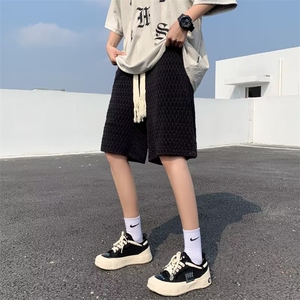纹理感冰丝短裤男夏季薄款沙滩裤潮牌宽松休闲五分裤 K6111-P28图片
