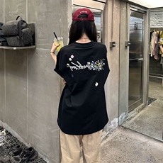 万针全刺绣工艺抖音得物高品质260克重磅纯棉双纱美式高街短袖T恤，男装T恤，电商A486