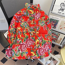 东北大花棉服男女韩版潮流冬季2024冬季保暖ins棉衣外套MF260-P78，男装棉衣，星座412-2