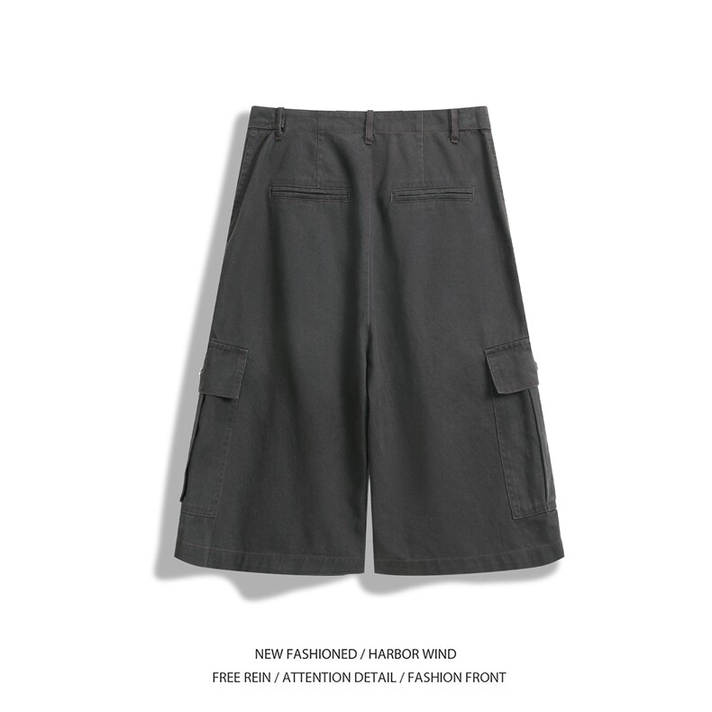 2025春夏新款美式高街口袋工装宽松七分裤B315-K25635-特p45控78,男装休闲裤,电商B315