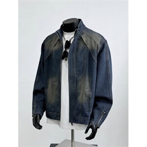 1506/QJK86250/P75美式复古解构水洗做旧黄泥染拼接宽松夹克潮，男装夹克，星座1506