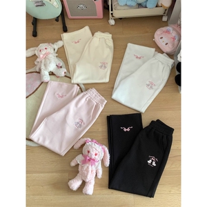 女风 纯棉华棉刺绣蝴蝶结休闲裤ZK0307-P48 加绒53图片