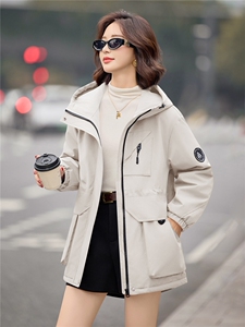 独特漂亮紫色加绒加厚派克服女2025冬季休闲宽松收腰显瘦棉服外套图片