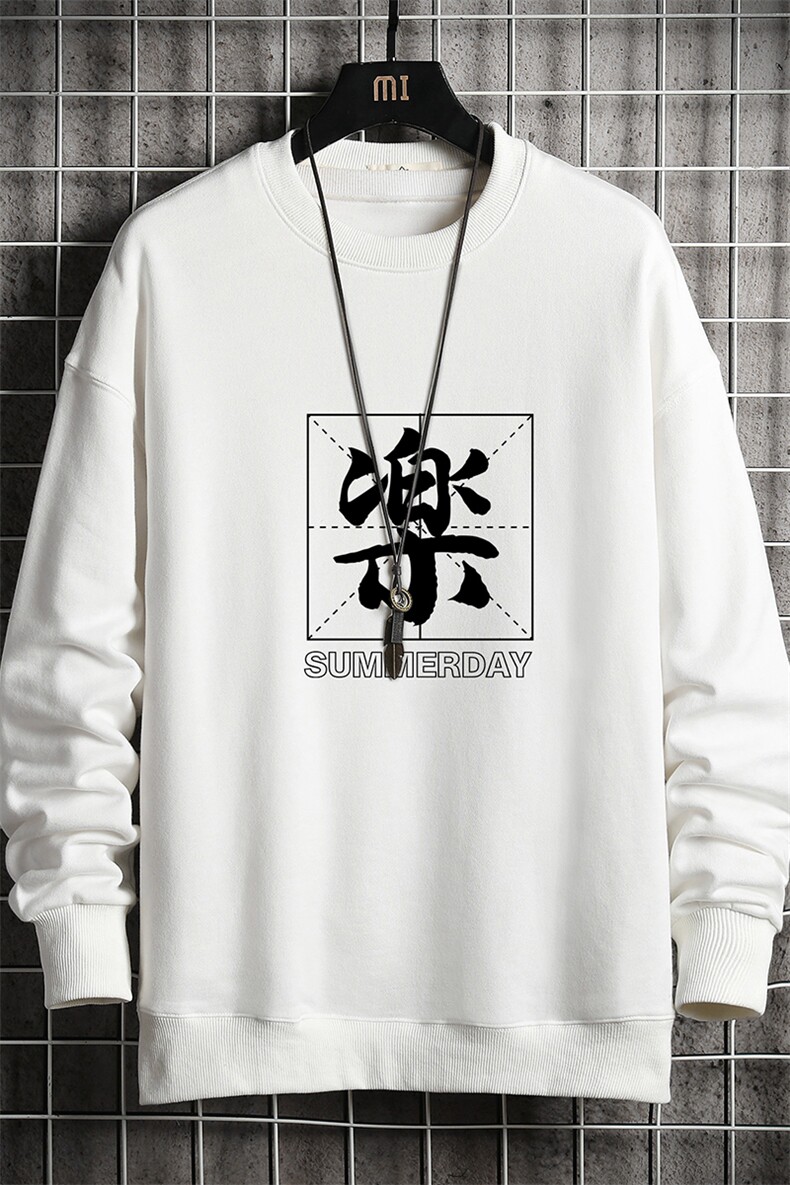 S6197-P28加绒款-P33秋季圆领卫衣男大码韩版宽松长袖外套网格,男装卫衣,电商A040A