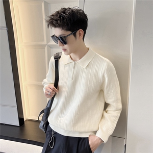 B353 MY849 P68 L-3XL 白色冬季男士常规版型潮版针织衫套头毛体图片