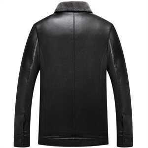 8807/P110 爸爸皮外套冬装加绒加厚保暖皮衣老服男装老年衣服图片