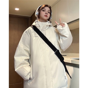 中性风！冬装新款防水棉衣美式宽松情侣装棉服外套女23075-P118图片