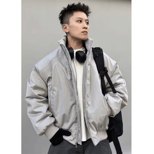 高品质春装新款老钱风美式高街解构立领棒球服飞行夹克潮休闲外套图片