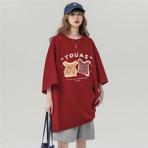 中性23夏季潮流小饼干棉短袖T恤女T61116 P25控38图片