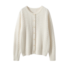 2025春秋新款羊绒衫女100山羊绒纯色V领针织衫不对称绞花设计打底，女装羊绒衫，雪山红莲