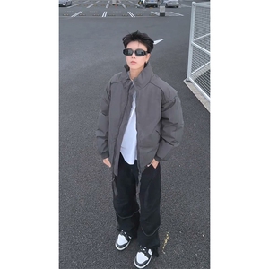 现货冬季美式休闲加厚雪山外套夹克立领纯色三防户外工装棉服图片