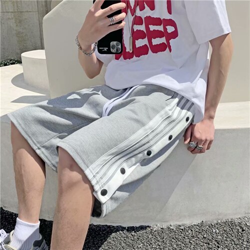 夏季新款休闲裤男生潮排扣直筒短裤宽松大码五分裤中裤DK6405-p28,男装牛仔裤,星座1008-2
