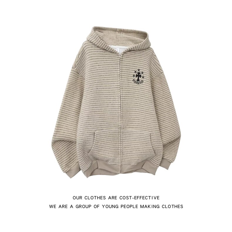 2025早秋设计感小众连帽卫秋季韩版宽松百搭上衣外套，女装短外套，星座1018A