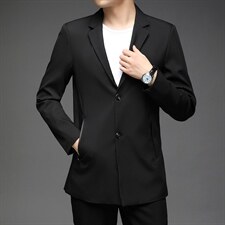 风衣男中长款中款春秋季薄款商务休闲黑色英伦风秋装翻领西装外套，男装风衣，电商B212（原钱塘6029）