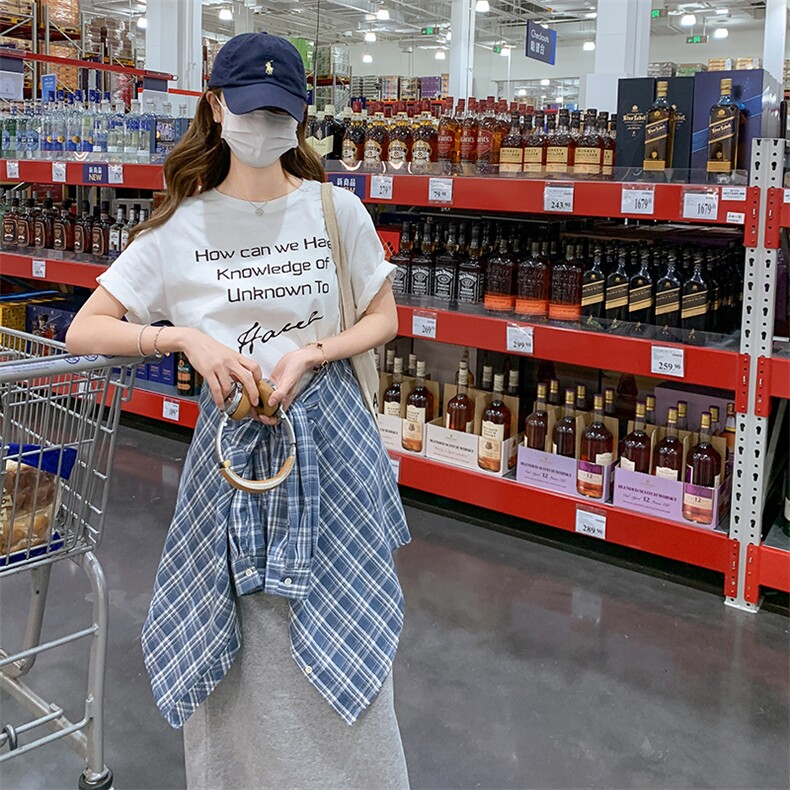 新款衬衫体恤半身裙三件套2528P165控238,女装套装/套裙,2C201