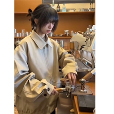 XZ436-P68美式麂皮绒立领飞行员夹克男女春季新款情侣装休闲风，男装T恤，电商B323A