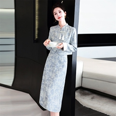 新中式国风套装女春秋2024新款高级感显瘦绝美气质改良旗袍两件套，女装套装/套裙，丽美静依