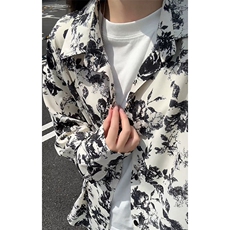 凉感冰丝大码碎花百搭衬衫外套男CD5471改长袖C54711-特P30控58，男装衬衫，电商A001