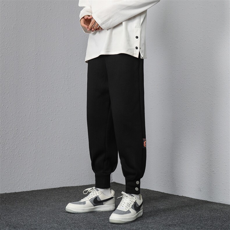 A018-KZ1129P50/春季贴标排扣纯色休闲大码运动裤束脚长裤男,男装休闲裤,电商A018