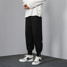 A018-KZ1129P50/春季贴标排扣纯色休闲大码运动裤束脚长裤男，男装休闲裤，电商A018