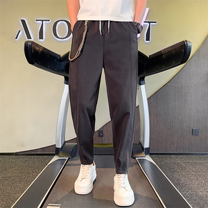 D2111-P68-控98春夏新品抖音阔腿小脚社会小伙运动裤男九分裤图片