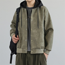 假两件机车服皮衣外套男高级感痞帅宽松休闲pu皮夹克JK0196-P93，男装夹克，星座308B-2