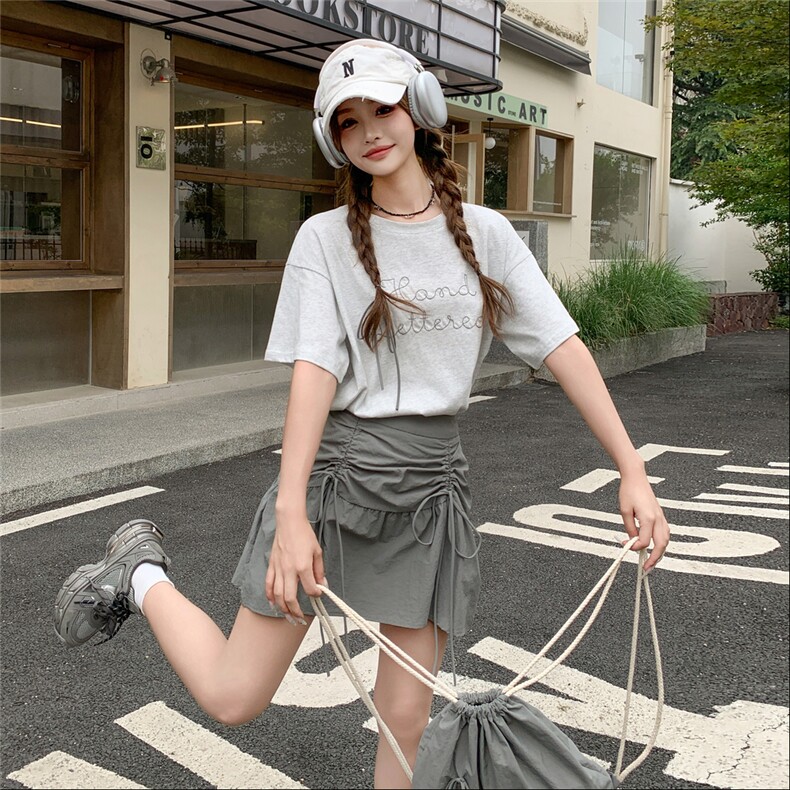时髦感洋气减龄字母印花T恤套装裙女2025年夏季新款半身裙两件套,女装套装/套裙,浙宝220