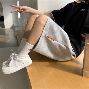 夏季纯色宽松薄款短裤中性休闲五分裤运动裤 A125-6605-P30图片