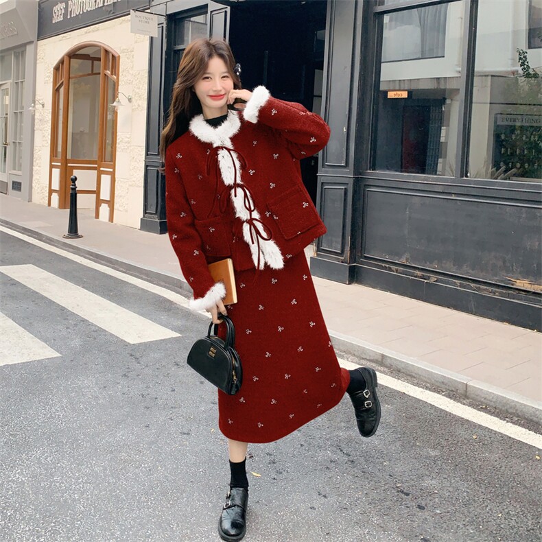 25冬季新品小香风羽绒毛呢套装6562-P305-K458,女装套装/套裙,2C317