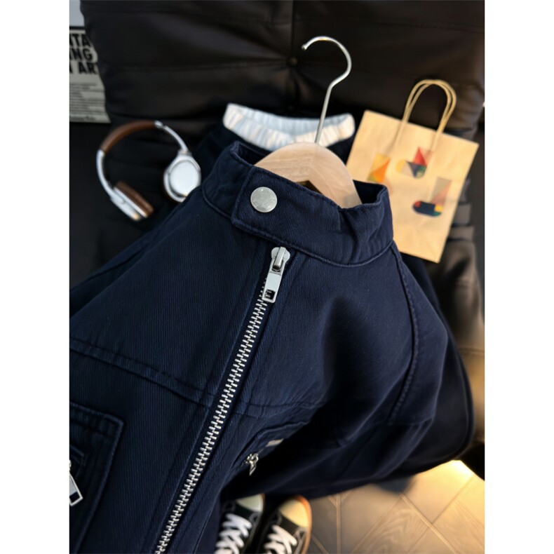 美式复古老钱风水洗帆布立领夹克男女春季工装外套JK8968-P78,男装夹克,星座1001-1