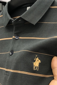 夏季保罗POLO衫男士长袖T恤时尚休闲翻领宽松中年男装体恤衫上衣图片
