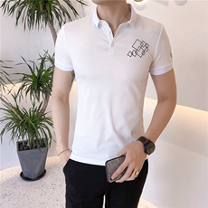 19夏新款男polo衫刺绣休闲韩版修身百搭打底衫短袖102A-PL04，男装Polo衫，星座419（原A233）