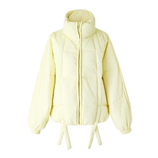 短款加厚2022年冬季时尚简约拉链高领甜美纯色棉衣/棉服带笑脸，女装棉衣/棉服，火爆靓佳人