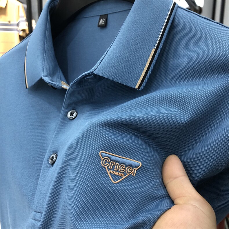 2023夏季新款短袖T恤保罗polo衫中年商务休闲男装半袖翻领男薄款,男装Polo衫,电商B212（原钱塘6029）