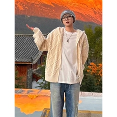 [有货]慵懒风休闲针织衫外套连帽开衫毛衣MY5710特P68，男装针织衫/毛衣，星座908-1