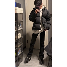纯黑色弹力牛仔裤秋冬款cleanfit显瘦微喇裤子CHNZK01-P53加绒58，男装牛仔裤，星座1007（原301D）