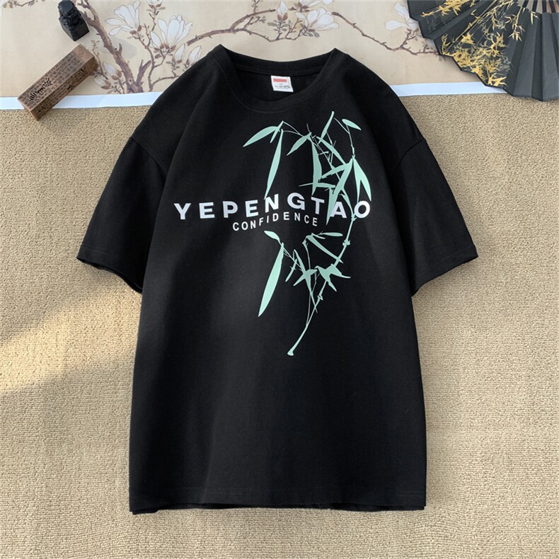 抖音直播供货纯棉260克印花短袖T恤A158-T308-P28控48,男装T恤,电商A158