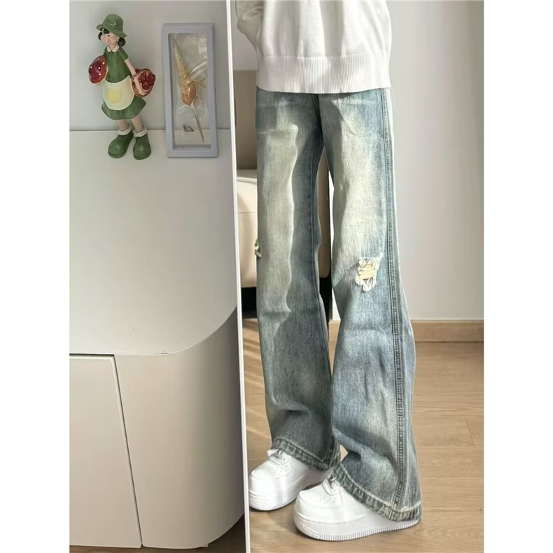 AK2002-P55美式复古高街港风痞帅牛仔裤必buy款，女装休闲裤，星座617A-2