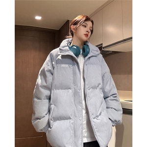 EQ355 灯芯绒字母条棉衣外套男女学生冬季加厚面包服2024新款棉服图片