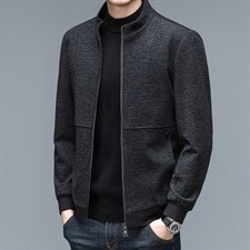 春秋季中年男士夹克男爸爸秋冬装外套毛呢中老年人上衣服2023新款，男装夹克，电商B212（原钱塘6029）